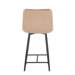 Velvet cappuccino bar stool (black frame)