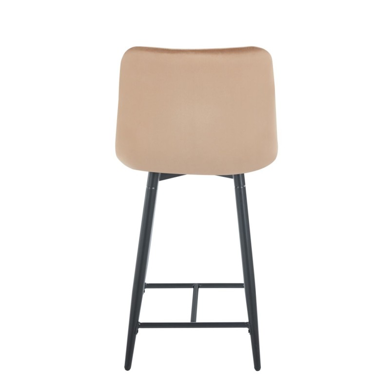 Velvet cappuccino bar stool (black frame)