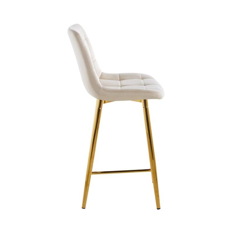 Barhocker Samt Beige (goldenes Gestell)