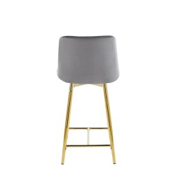 Gray velvet bar stool (gold frame)