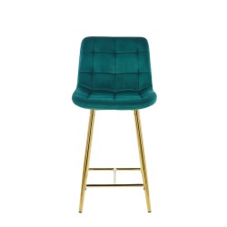 Green velvet bar stool (gold frame)