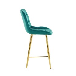 Green velvet bar stool (gold frame)