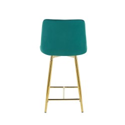 Green velvet bar stool (gold frame)