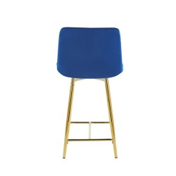 Blue velvet bar stool (gold frame)