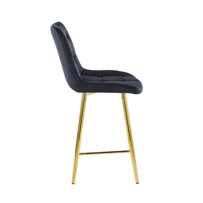 Black velvet bar stool (golden frame)