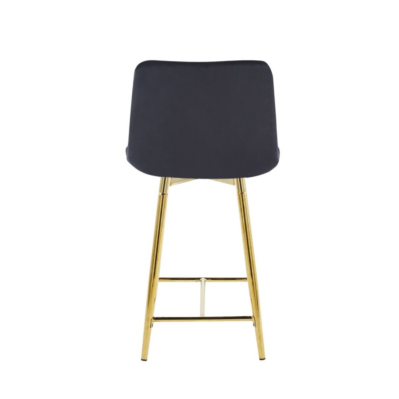 Black velvet bar stool (golden frame)