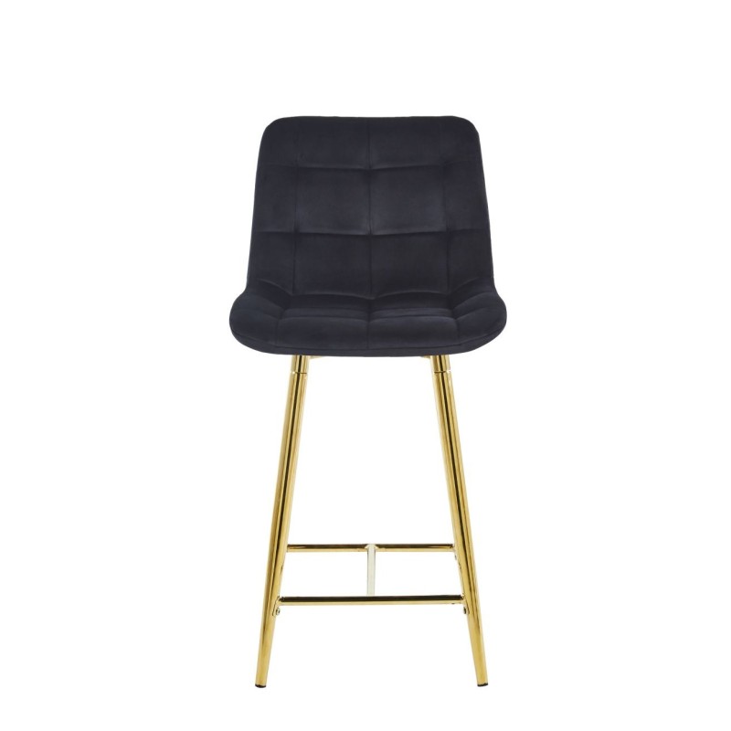 Black velvet bar stool (golden frame)