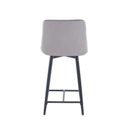 Gray velvet barstool (black frame)