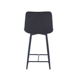 Black velvet bar stool (black frame)