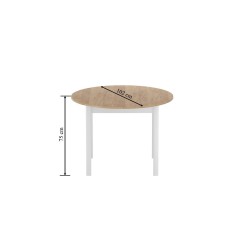 Extendable table (golden oak craft/white) 100(140)x100