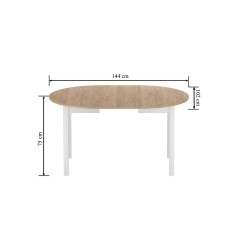 Extendable table (golden oak craft/white) 100(140)x100