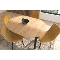 Ausziehbarer Tisch (Eiche Gold Craft/Schwarz) 100(140)x100