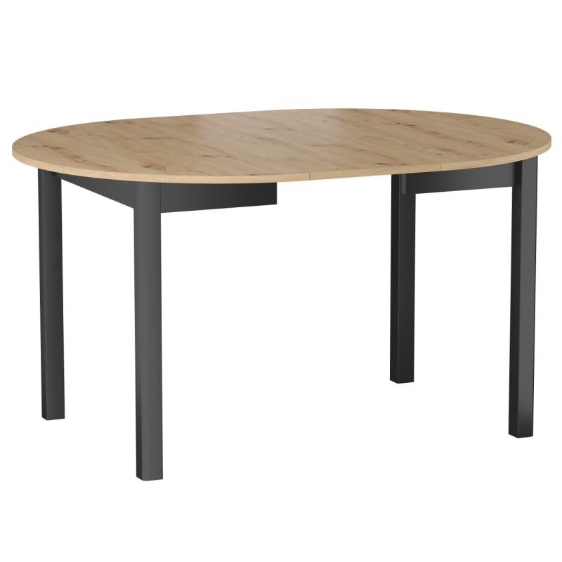 Extendable table (artisan oak/black) 100(140)x100