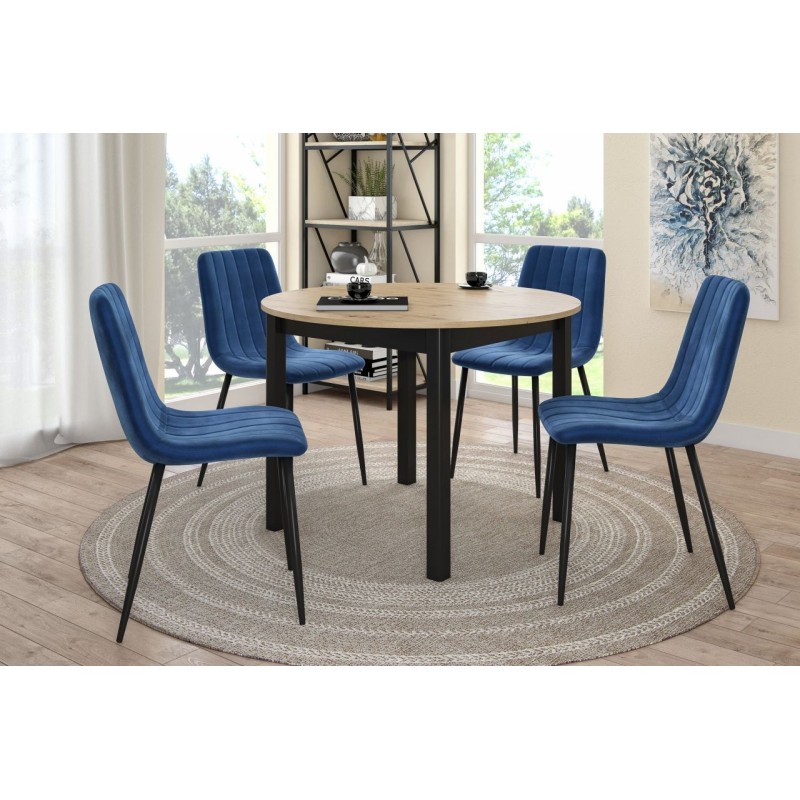 Extendable table (artisan oak/black) 100(140)x100