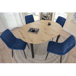 Extendable table (artisan oak/black) 100(140)x100