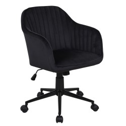 Silla giratoria de terciopelo (negro)
