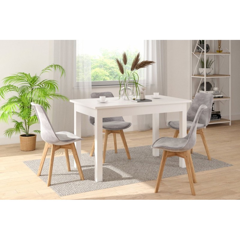 Ausziehbarer Tisch (weiß) 120(160)x70