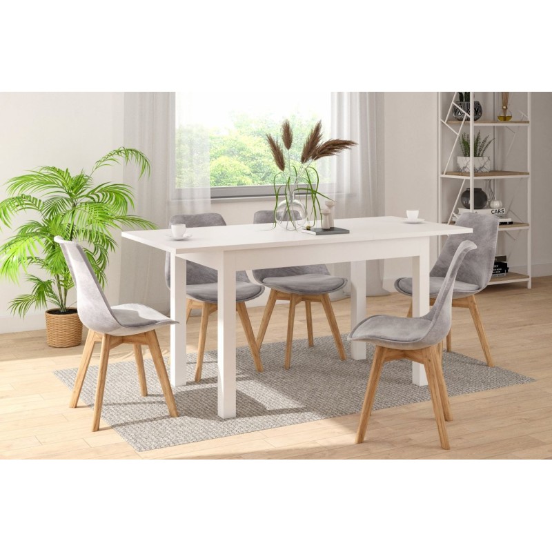 Ausziehbarer Tisch (weiß) 120(160)x70