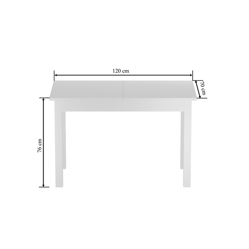 Mesa extensible (blanca) 120(160)x70