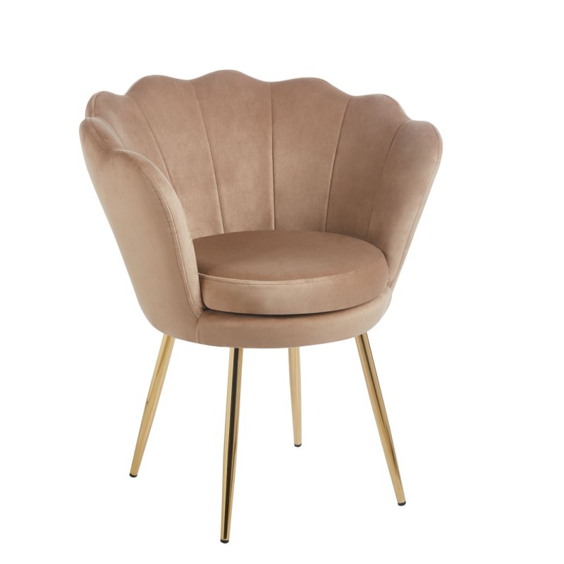 Velvet armchair (cappuccino) /golden legs/