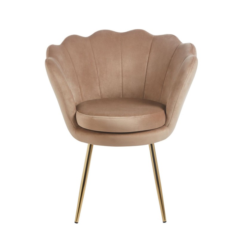 Velvet armchair (cappuccino) /golden legs/