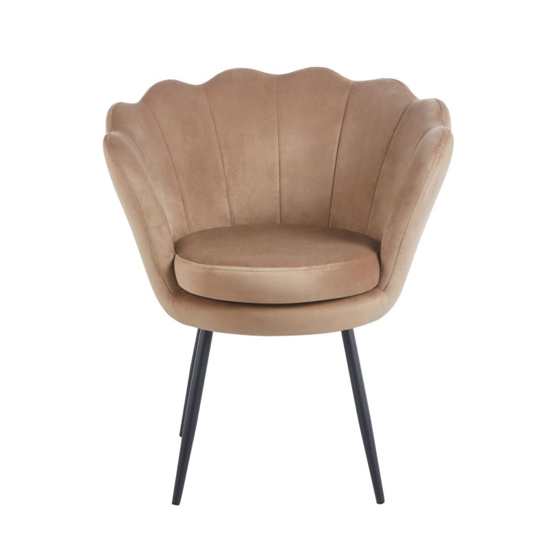 Velvet-Sessel (Cappuccino) /schwarze Beine/