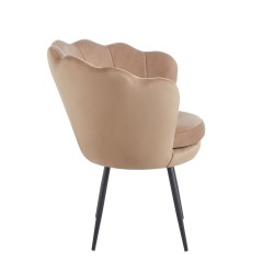 Sillón de terciopelo (capuchino) / patas negras /