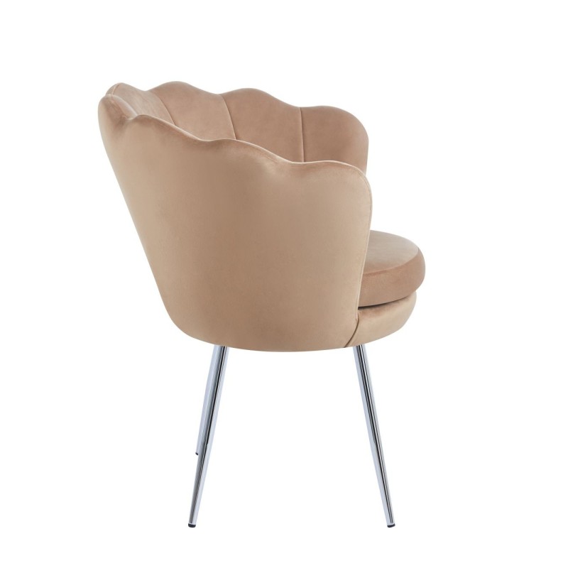 Velvet armchair (cappuccino) /silver legs/