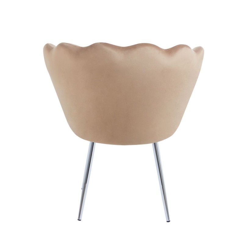 Samtstuhl (Cappuccino) /silberne Beine/