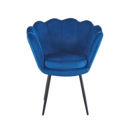 Sillón de terciopelo (azul) /patas negras/