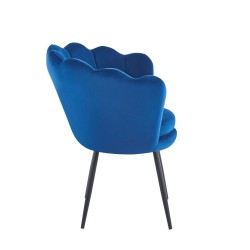Velvet armchair (blue) /black legs/