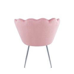 Sillón de terciopelo (rosa) /patas plateadas/
