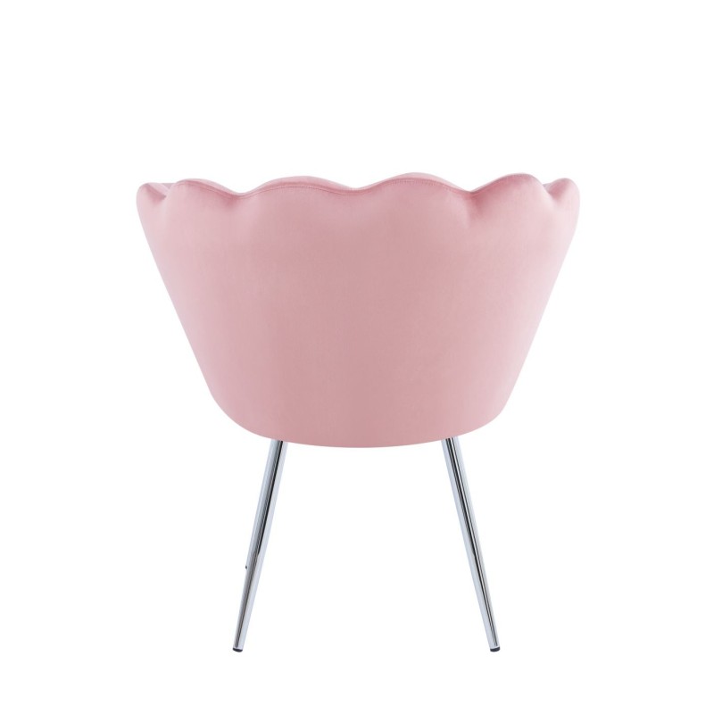 Sillón de terciopelo (rosa) /patas plateadas/