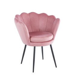 Velvet armchair (pink) /black legs/