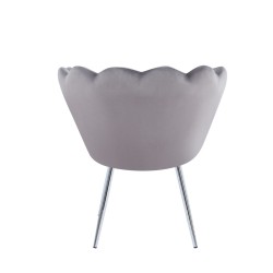 Sillón de terciopelo (gris) / patas plateadas /