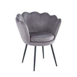 Velvet armchair (gray) /black legs/