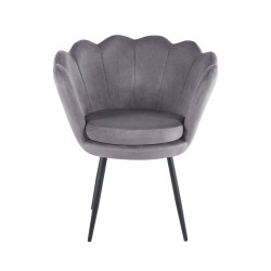 Velvet armchair (gray) /black legs/