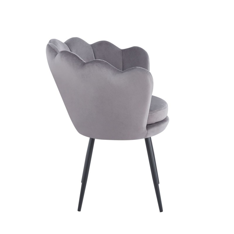 Velvet armchair (gray) /black legs/