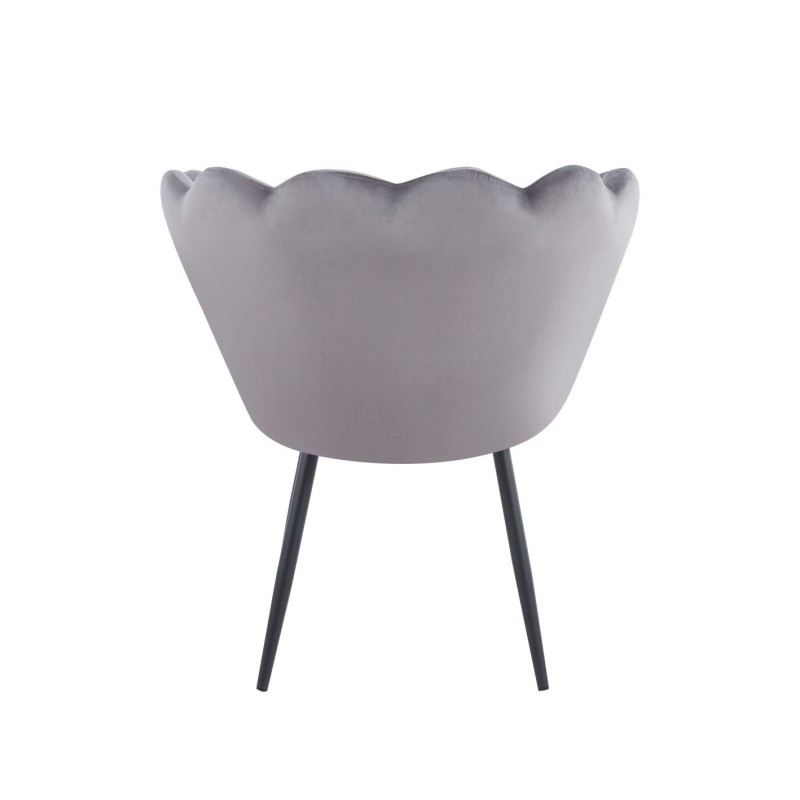 Velvet armchair (gray) /black legs/