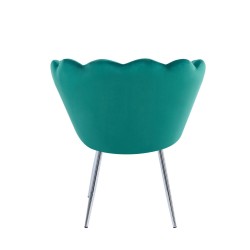 Velvet armchair (green) /silver legs/