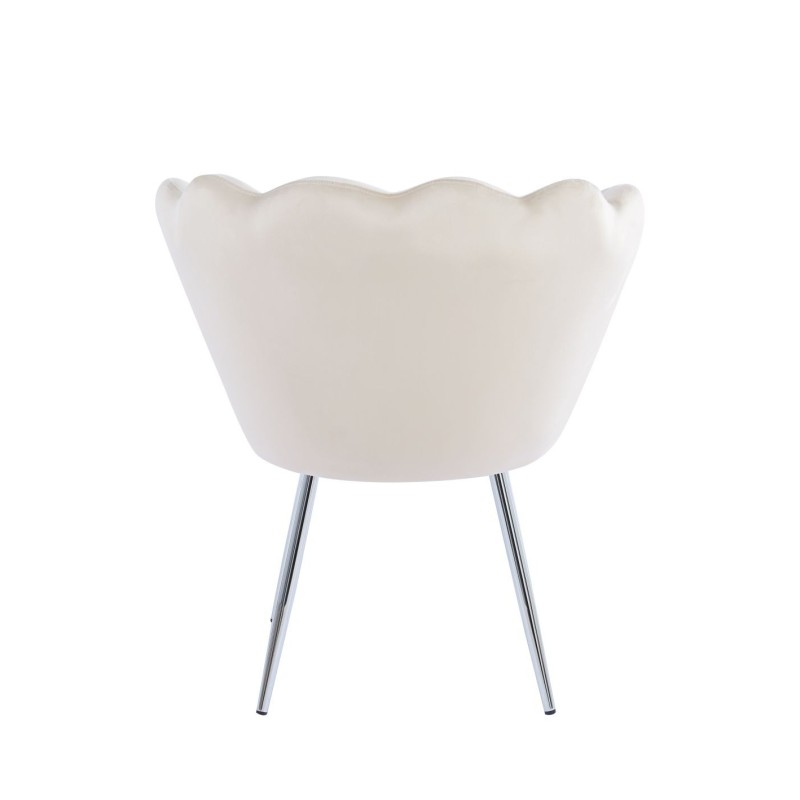 Velvet armchair (beige) /silver legs/