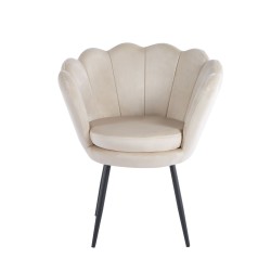 Sillón de terciopelo (beige) / patas negras /