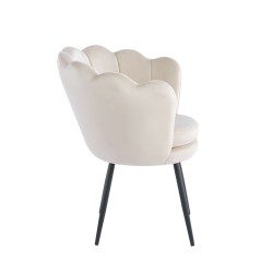 Velvet armchair (beige) /black legs/