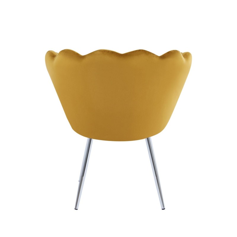 Velvet armchair (curry) /silver legs/