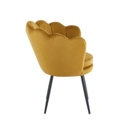 Velvet armchair (curry) /black legs/
