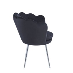 Velvet armchair (black) /silver legs/