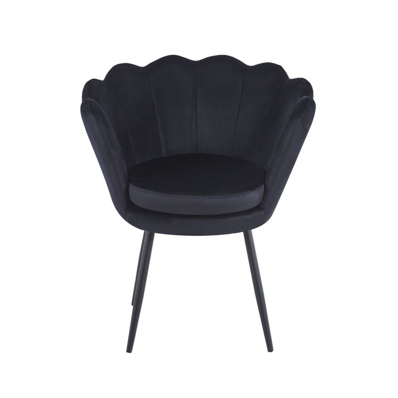 Velvet armchair (black) /black legs/