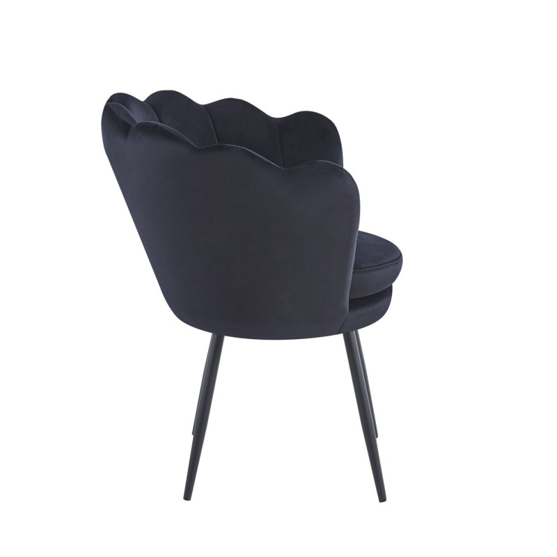 Velvet armchair (black) /black legs/