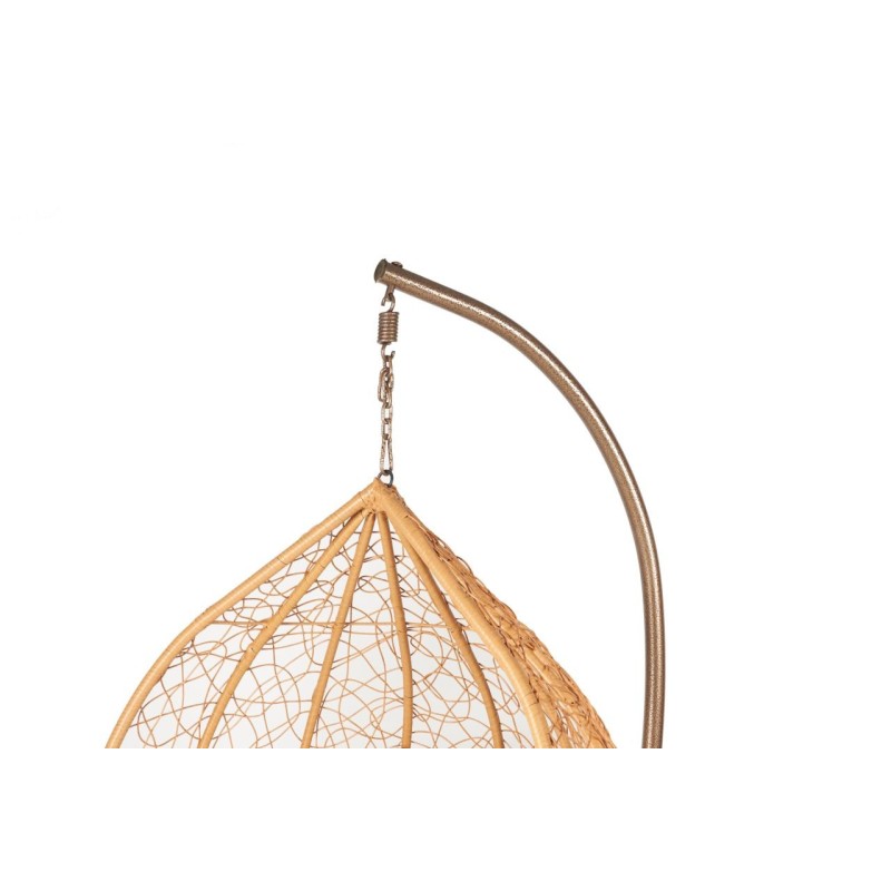 Sillas colgantes de jardín - natural/marrón (asiento beige) - conjunto 1+1