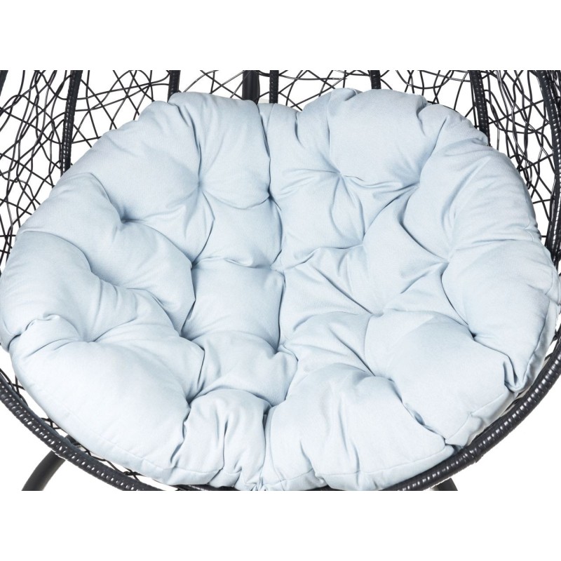 Sillas colgantes de jardín - negro (asiento gris) - conjunto 1+1